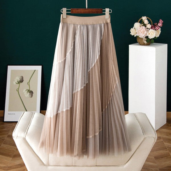 Classy Stripes Layered Maxi Skirt
