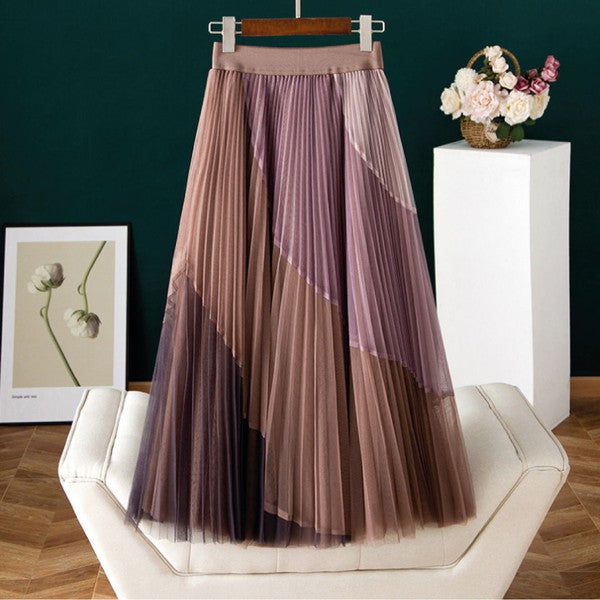 Classy Stripes Layered Maxi Skirt