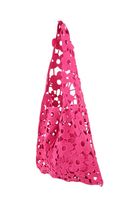 Square Mesh Flower Tote Bag