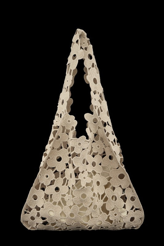 Square Mesh Flower Tote Bag