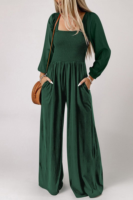 Square Neck Fit & Flare Jumpsuit