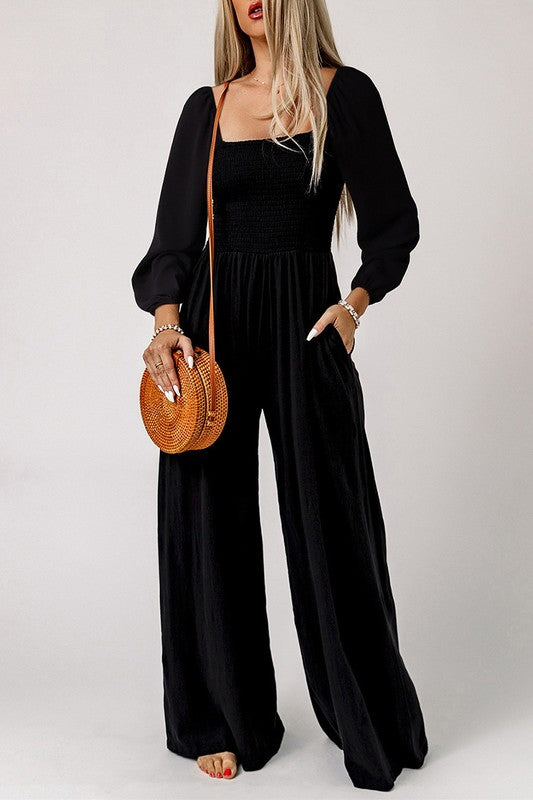 Square Neck Fit & Flare Jumpsuit